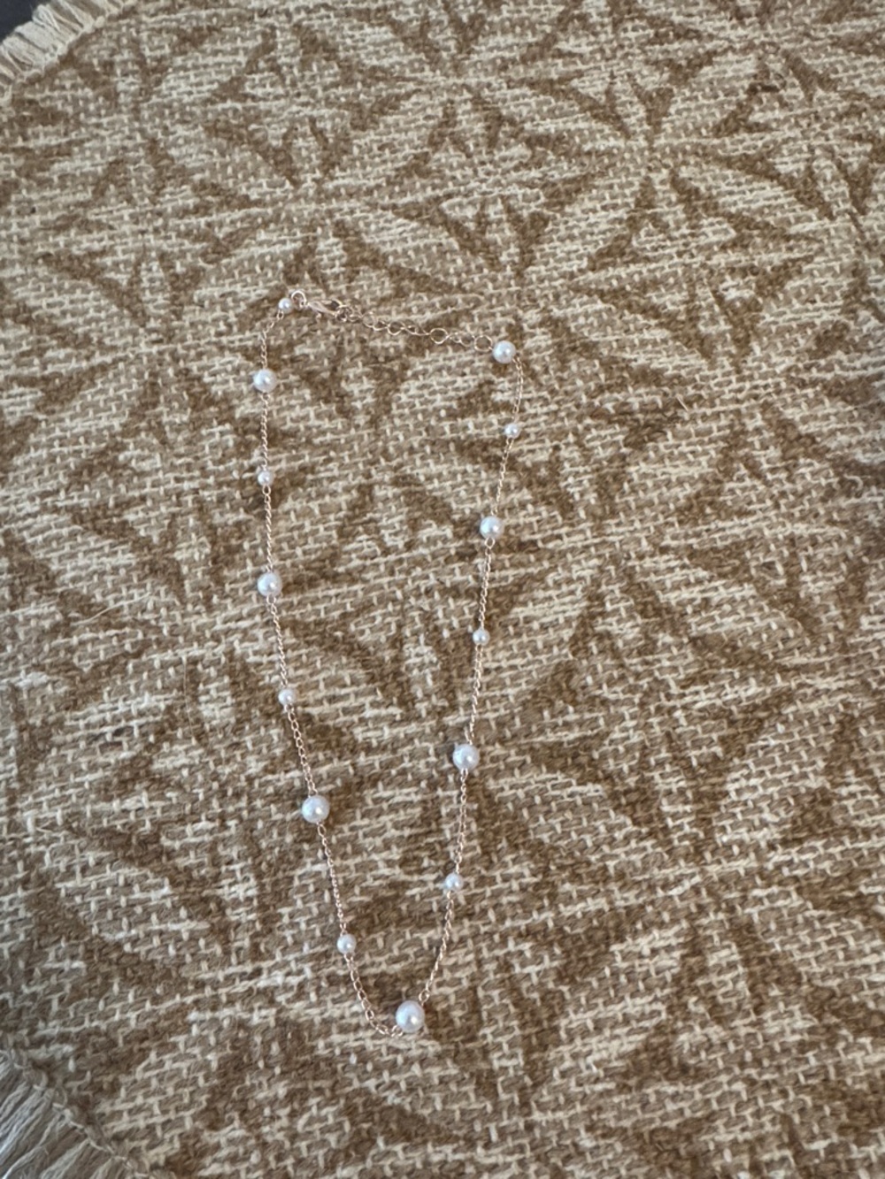 Delicate White Pearl Station Necklace - Women Jewelry